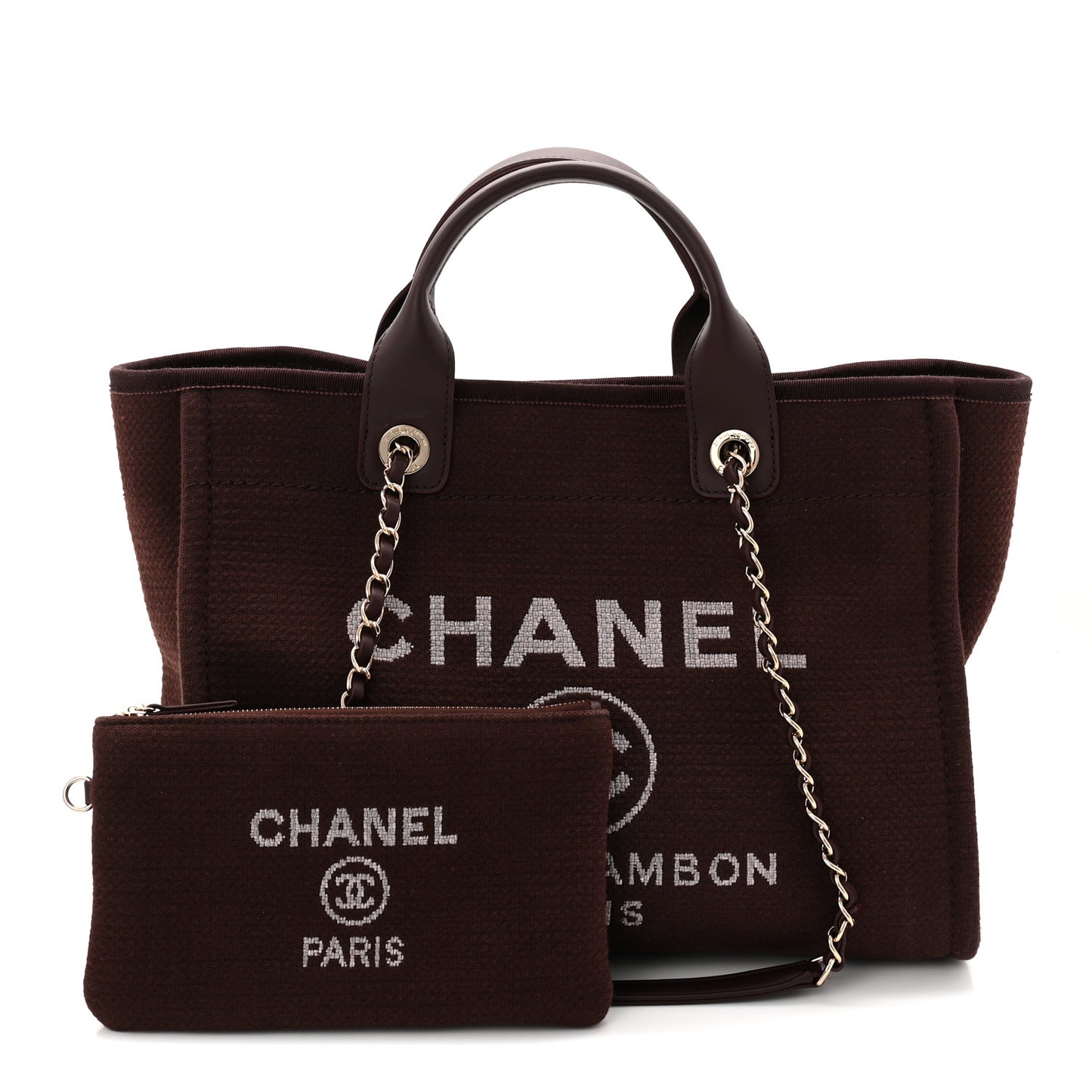 Mixed Fibers Calfskin Small Deauville Tote Burgundy