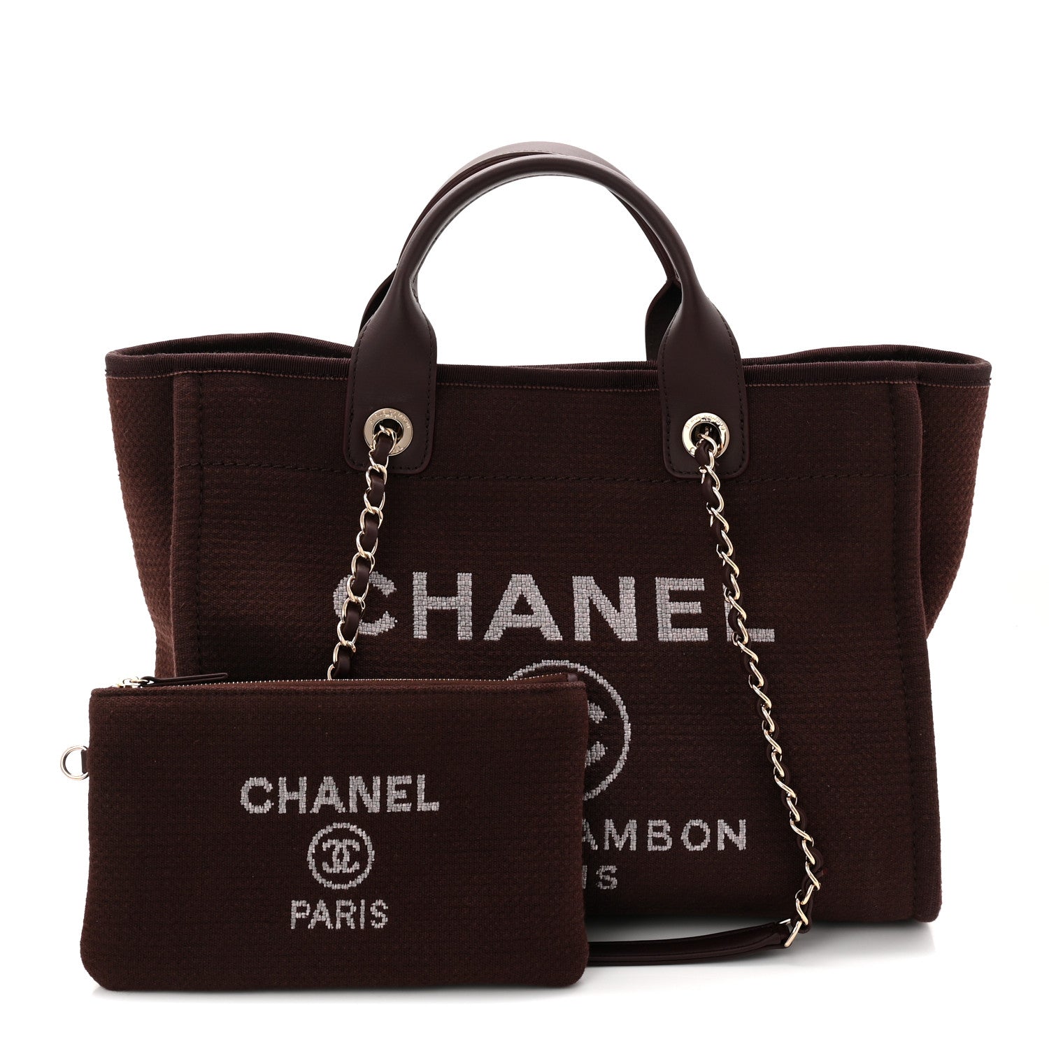 Chanel Mixed Fibers Calfskin Small Deauville Tote Burgundy 5 of 21