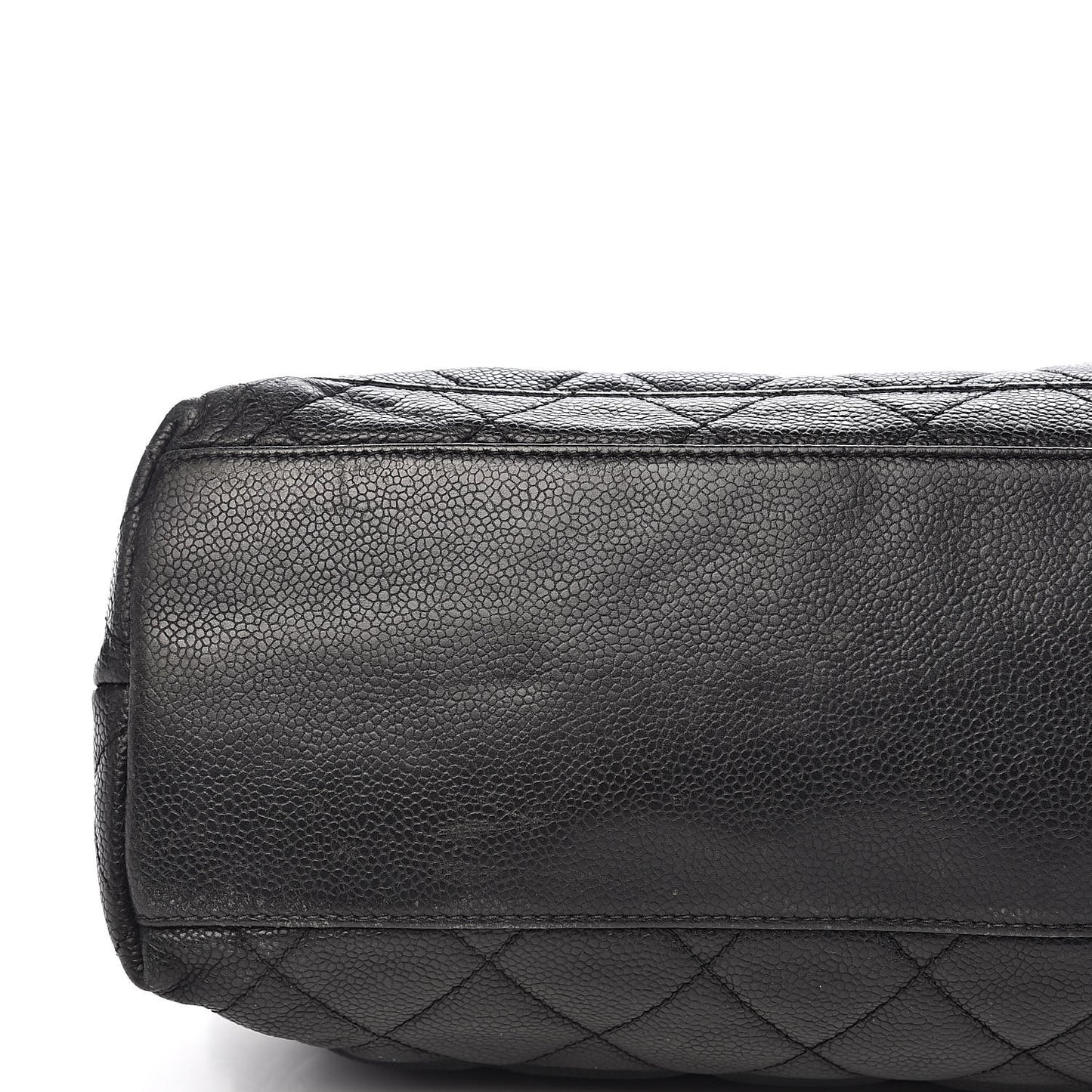 Caviar Quilted Flap Shoulder Bag Black
