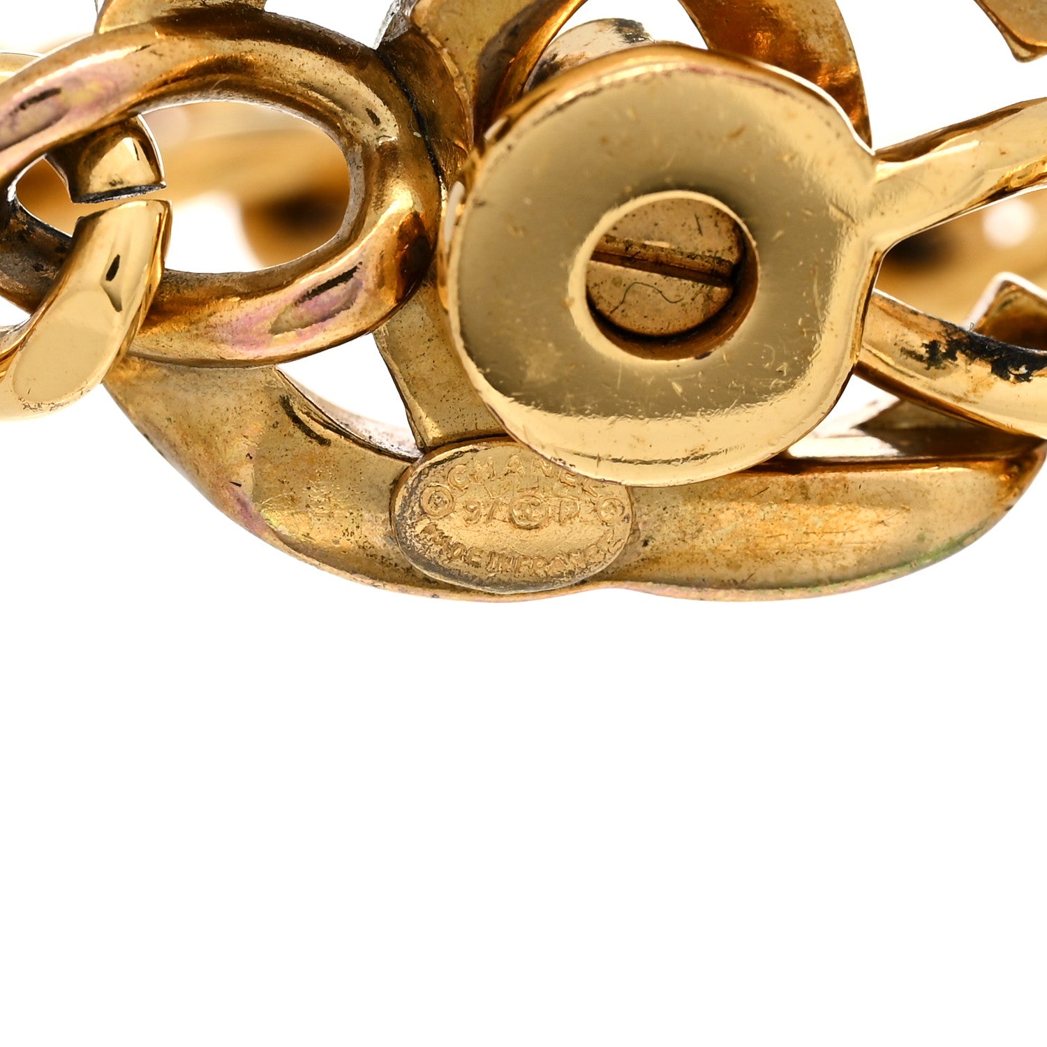 Chanel Crystal CC Turn Lock Bracelet Gold 3 of 6