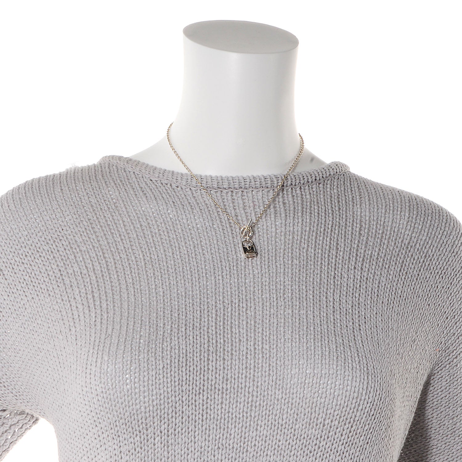 Hermes Sterling Silver Evelyne Shoulder Bag Necklace 2 of 6