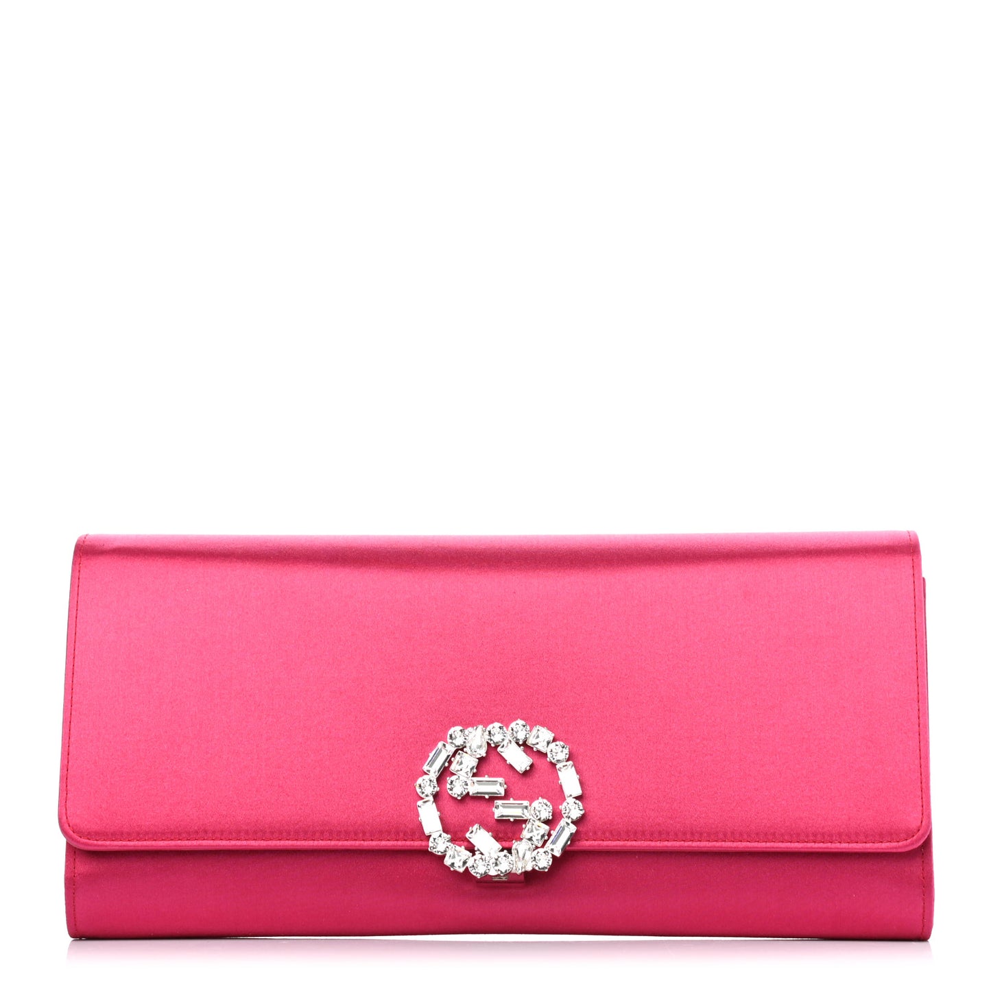 Satin Crystal GG Sparkling Clutch Pink