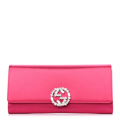 Gucci Satin Crystal GG Sparkling Clutch Pink 1 of 7
