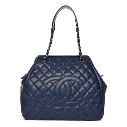 Chanel Caviar Quilted Framed Bowling Bag Navy 1 of 11