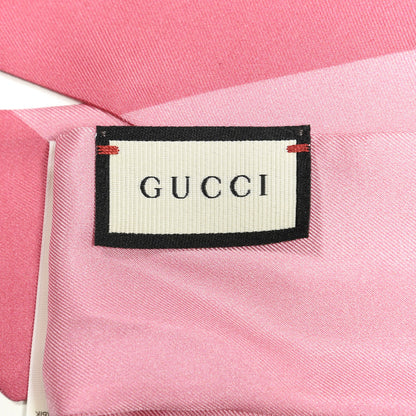 Gucci Silk Twill Gasmique Neck Bow Scarf Roseate 3 of 4