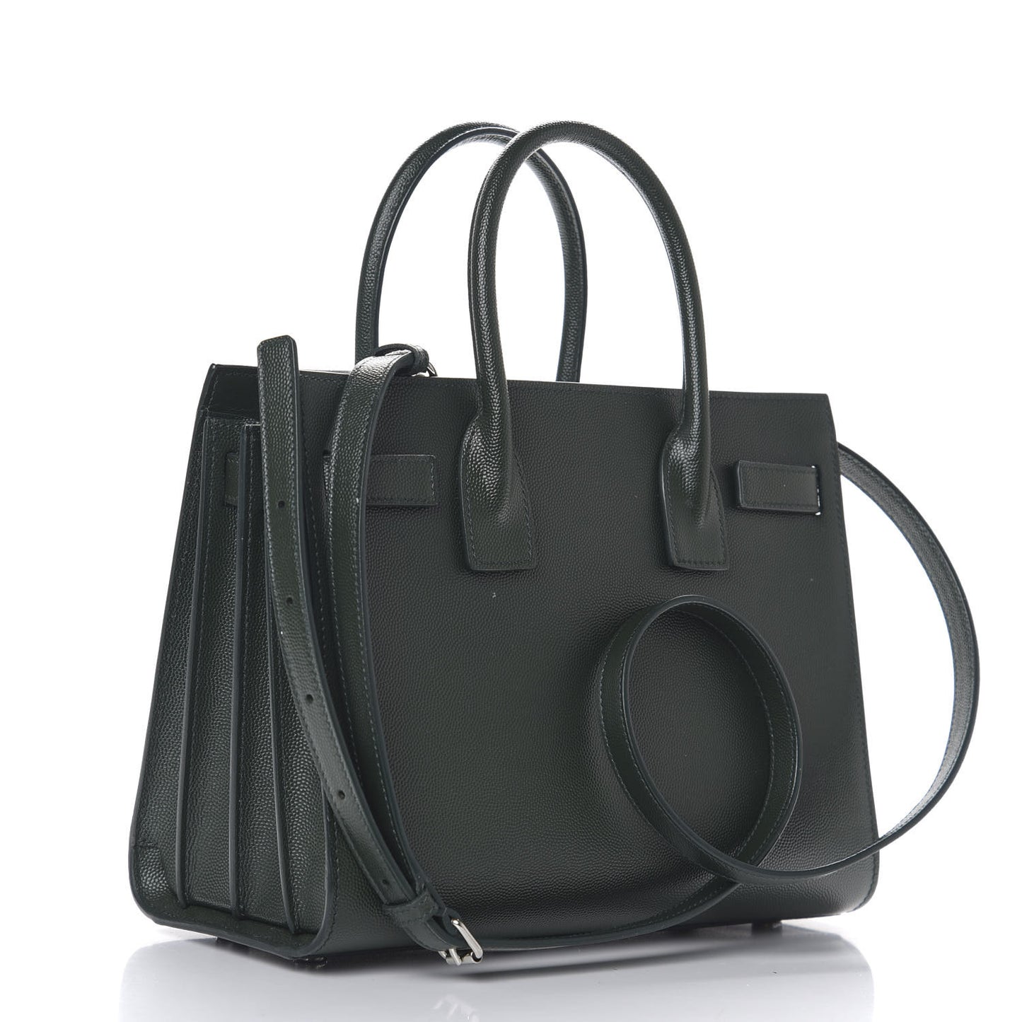 Grained Calfskin Baby Sac De Jour Vert Fonce