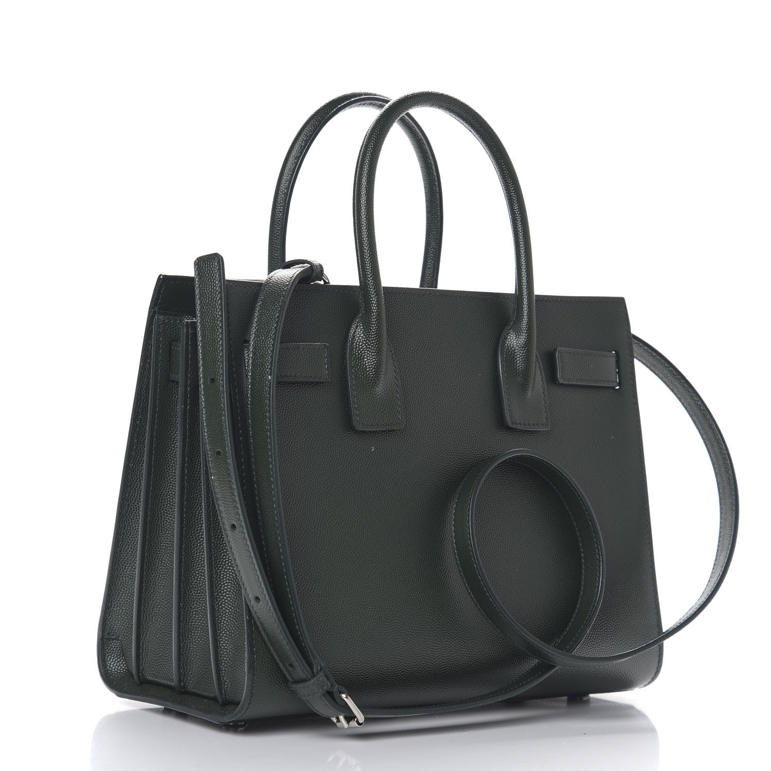 Saint Laurent Grained Calfskin Baby Sac De Jour Vert Fonce 2 of 11