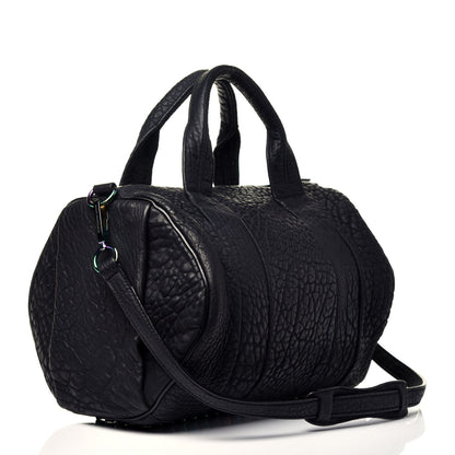 Alexander Wang Pebbled Lambskin Rocco Matte Black Iridescent Hardware 4 of 8
