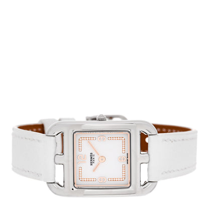 Hermes Stainless Steel Epsom Diamond 23mm Cape Cod Quartz Watch Blanc 2 of 5