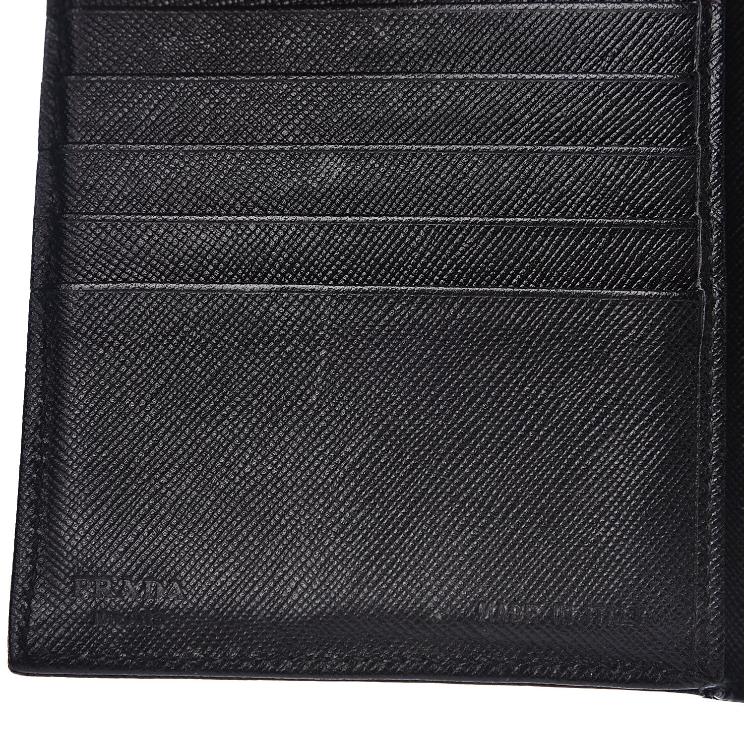 Prada Saffiano Tri-Fold Compact Wallet Black 5 of 10