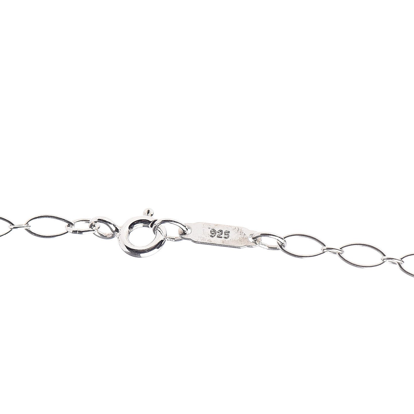 Sterling Silver Diamond Blossom Key Pendant Link Necklace
