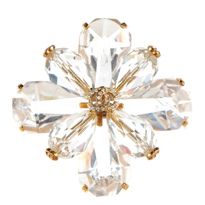 Chanel Crystal CC Brooch Gold 1 of 7