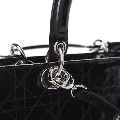 Christian Dior Patent Cannage Stitched Large Lady Dior Black 14 of 15
