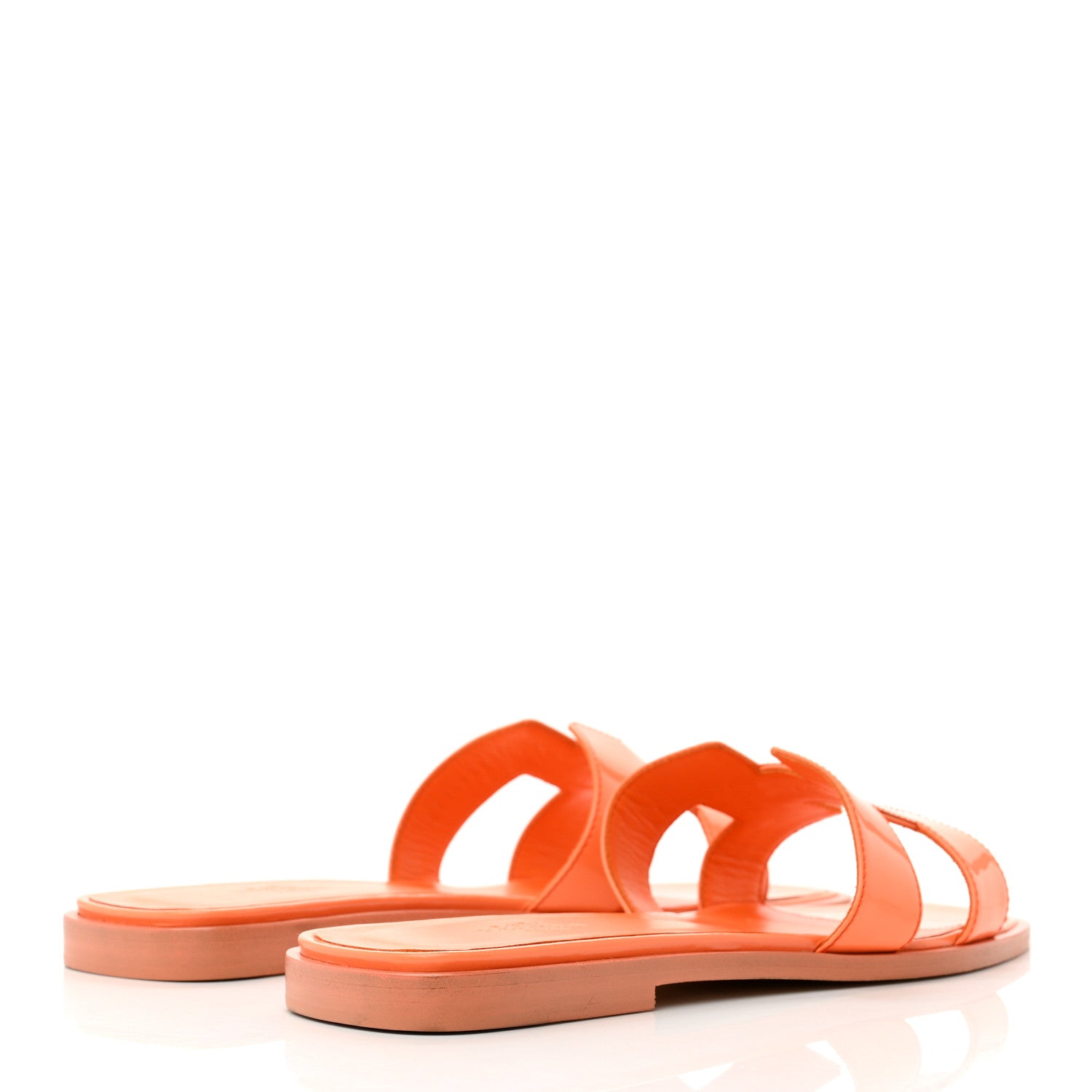 Hermes Patent Oran Sandals 36.5 Orange Melon 4 of 7