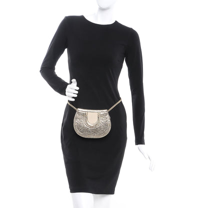 Chloe Metallic Calfskin Lambskin Suede Mini Pixie Signature Belt Bag Gold 2 of 9