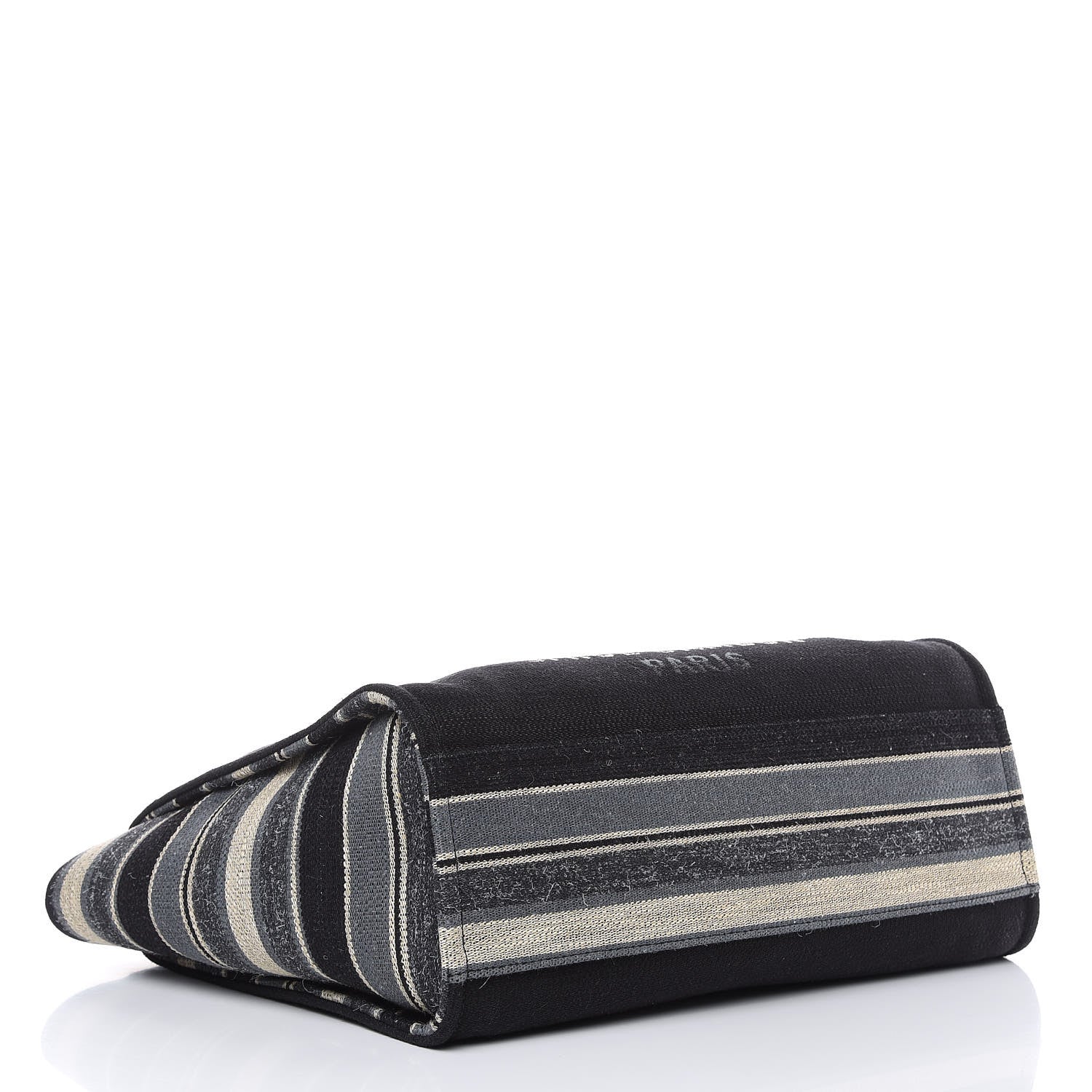 Chanel Striped Canvas Large Deauville Tote Black 4 of 11