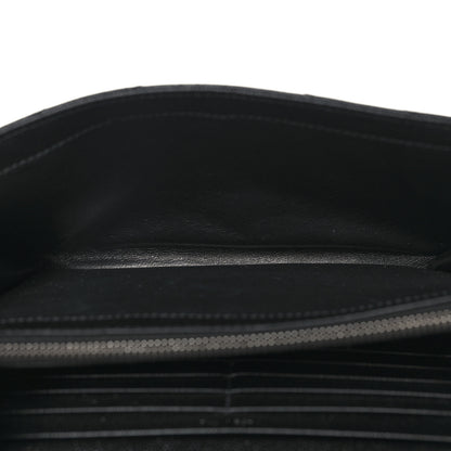 Saint Laurent Grain De Poudre Matelasse Chevron Monogram Chain Wallet Black 5 of 12