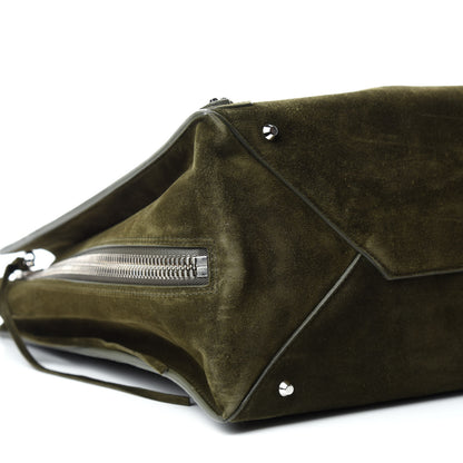 Balenciaga Baby Daim Suede Papier A4 Zip Around Tote Vert Militaire 6 of 10