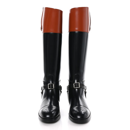 Gucci Calfskin Zelda Harness Riding Boots 37.5 Black Amber 2 of 8