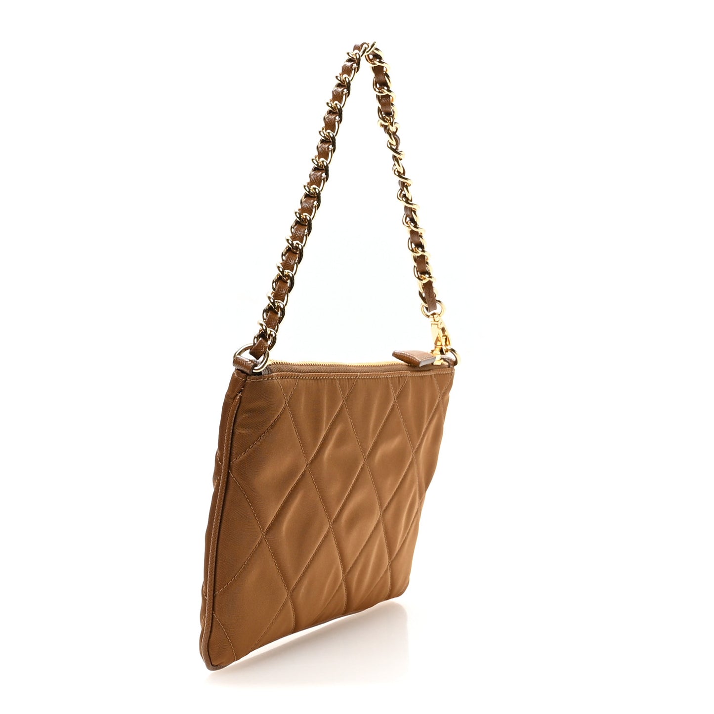 Re-Nylon Tessuto Impuntu Quilted Re-Edition 1995 Chaine Pouch Brandy