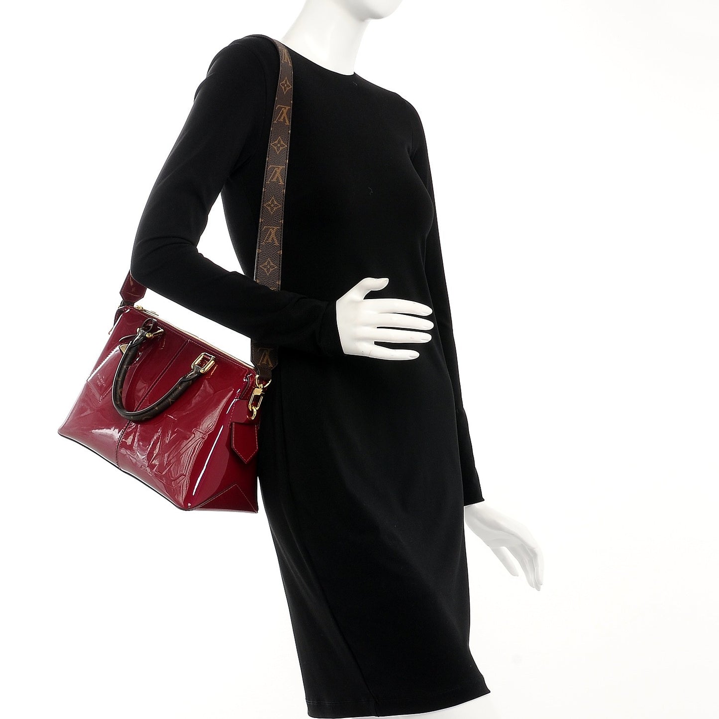 Patent Calfskin Miroir Tote Magenta