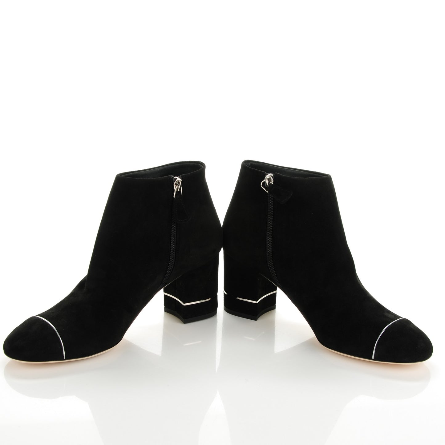 Suede Calfskin Short Boots 39.5 Black