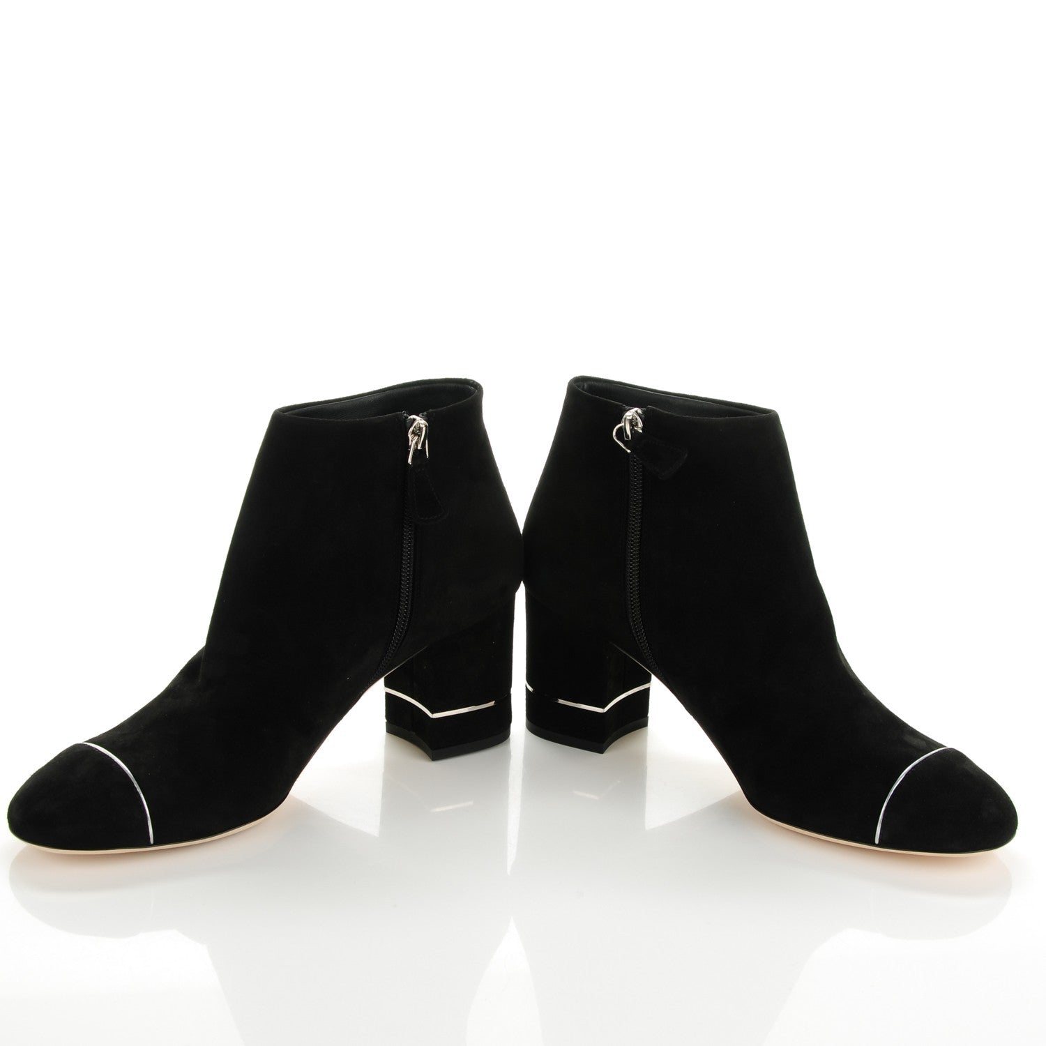 Chanel Suede Calfskin Short Boots 39.5 Black 7 of 7