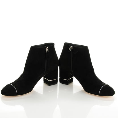 Chanel Suede Calfskin Short Boots 39.5 Black 7 of 7