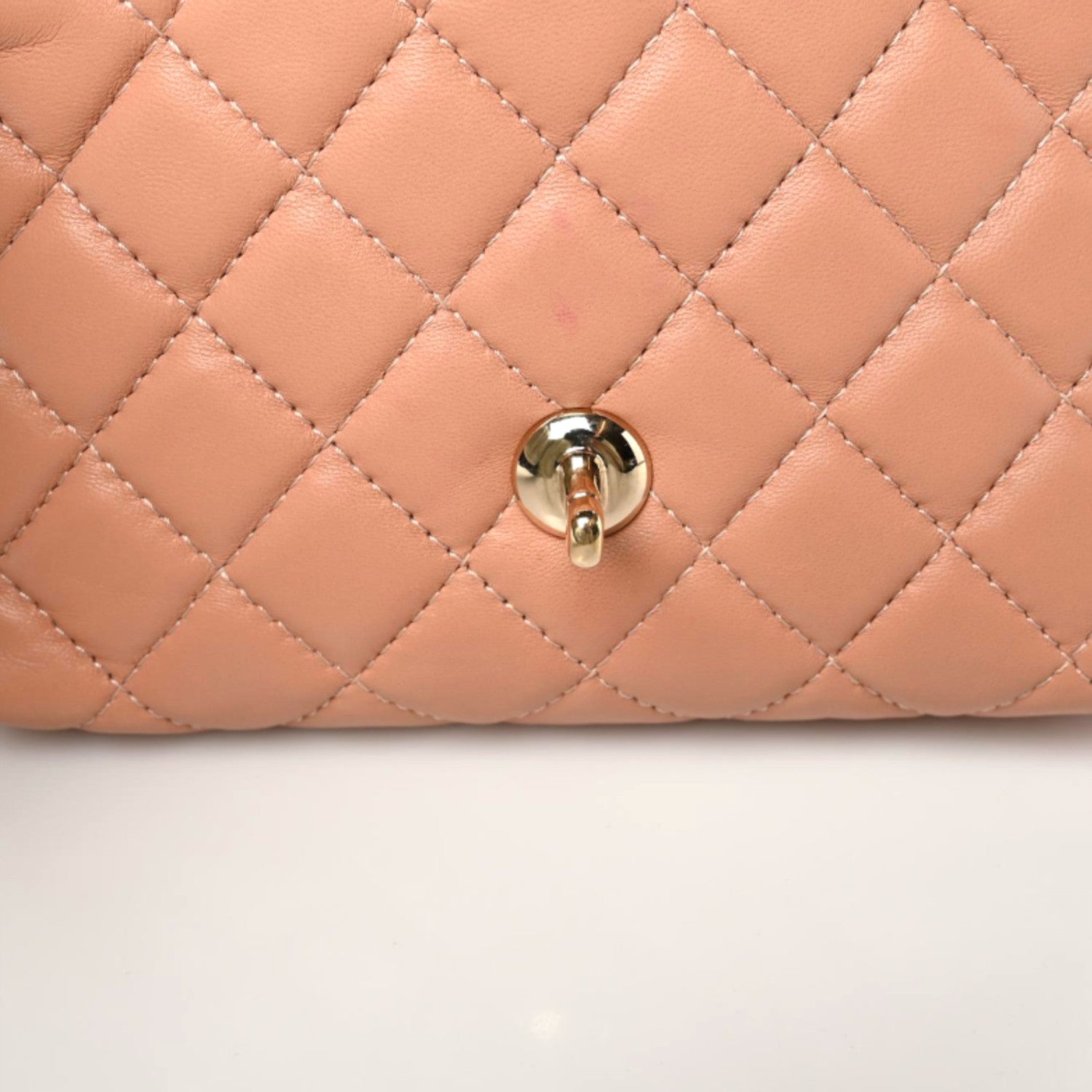 Chanel Lambskin Quilted Wood Mini Coco Handle Flap Beige 9 of 10