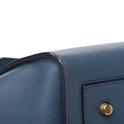 Celine Crisped Calfskin Small Tie Knot Tote Metallic Blue 8 of 16