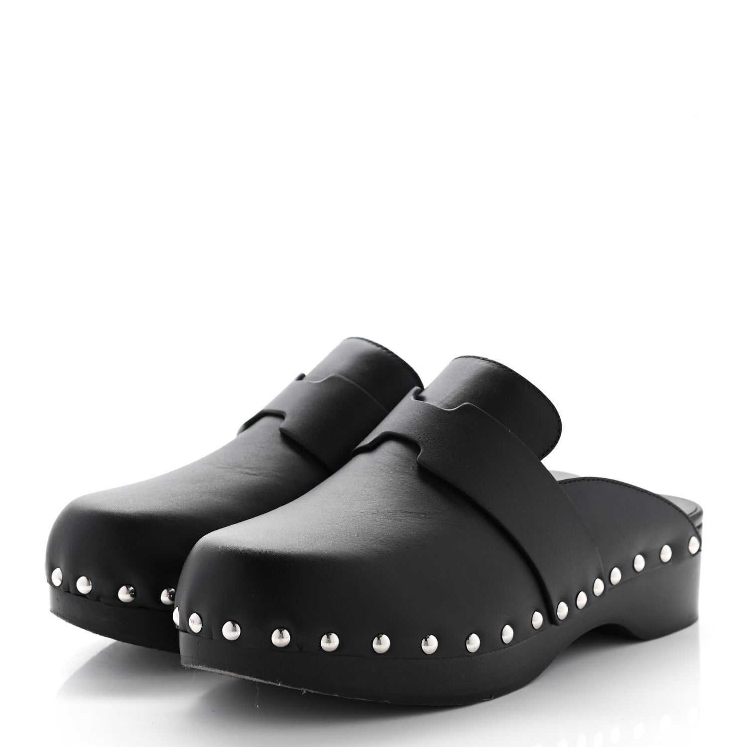 Hermes Calfskin Calya Mules 36 Black 3 of 10
