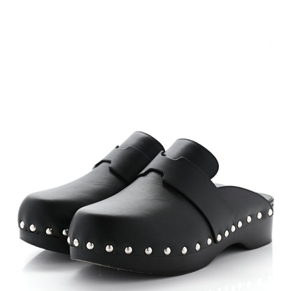 Hermes Calfskin Calya Mules 36 Black 3 of 10
