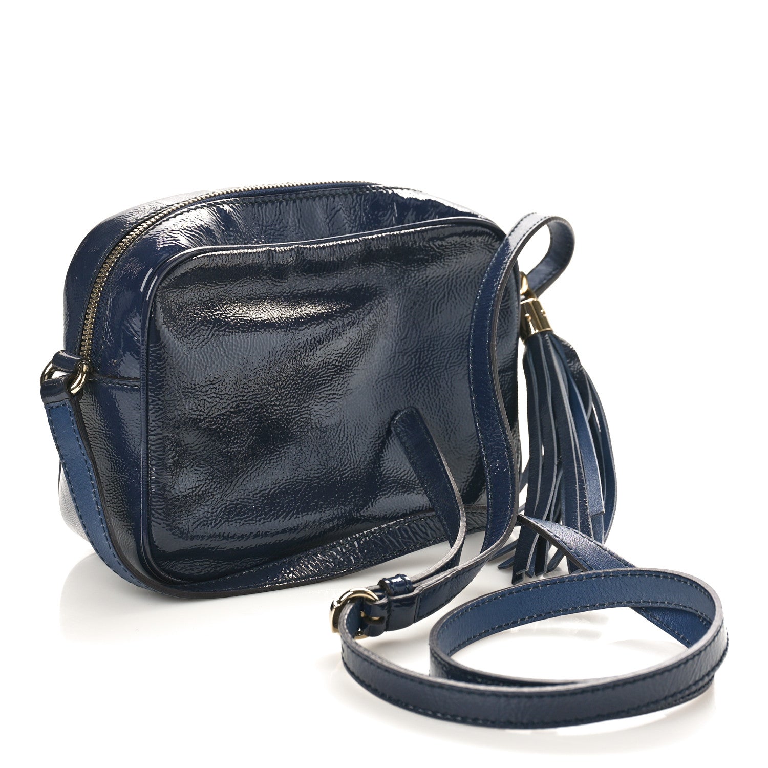 Gucci Vernice Naplack Small Soho Disco Bag Uniform Blue 3 of 11