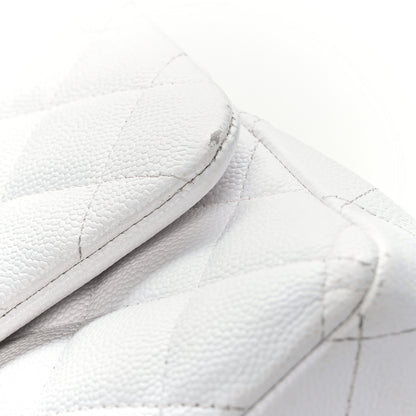 Chanel Caviar Quilted Jumbo Double Flap White 10 of 11