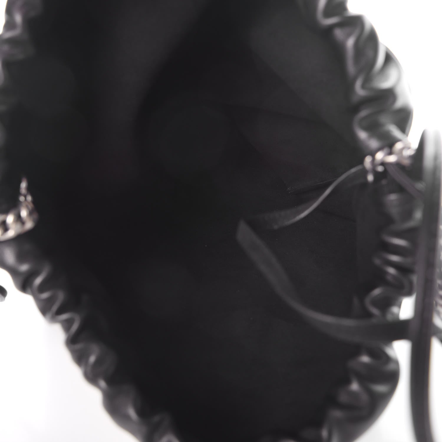Saint Laurent Lambskin Teddy Drawstring Bag Black 6 of 13