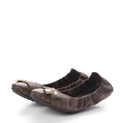 Louis Vuitton Monogram Suede Lucky Ballerina Flats 40 Brown 3 of 7
