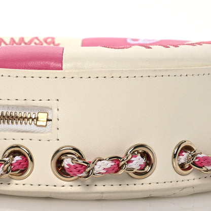 Chanel Lambskin Coco Lifesaver Round Bag Pink White 8 of 11