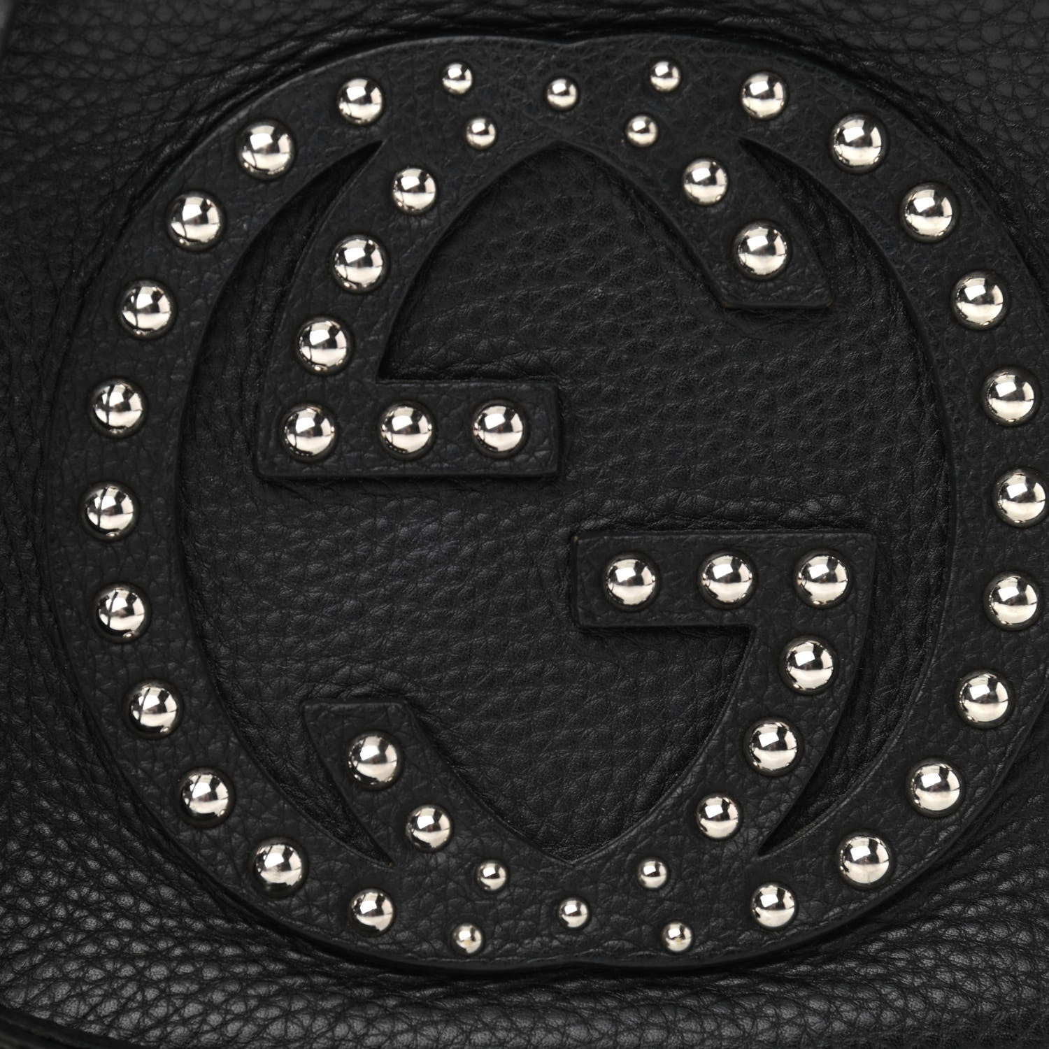 Gucci Pebbled Calfskin Studded Small Soho Disco Bag Black 14 of 14