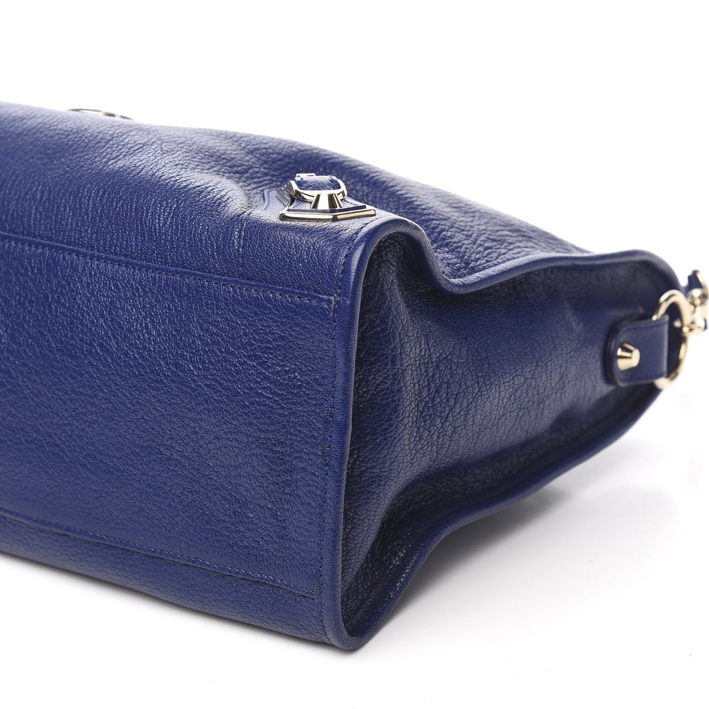 Chevre Gold Metallic Edge Hardware City Bleu Roi