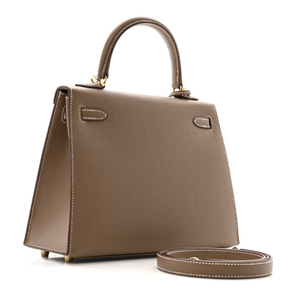 Hermes Epsom Kelly Sellier 25 Etoupe 3 of 11