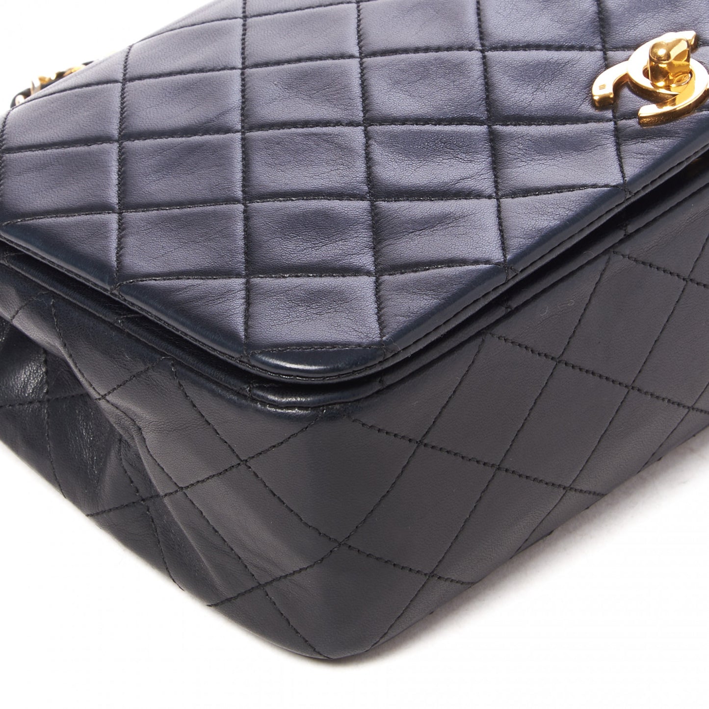 Lambskin Quilted Small Single Flap Bag Black
