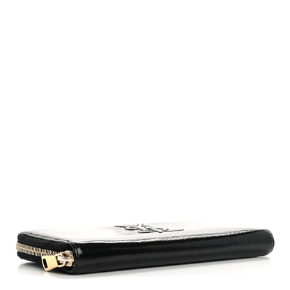 Saint Laurent Textured Patent Monogram Belle De Jour Zip Around Wallet Black 4 of 13