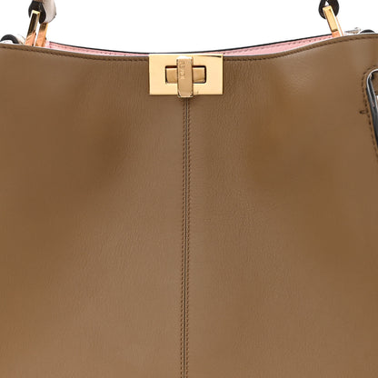 Fendi Vitello Seta Century Medium Peekaboo X-Lite Fango Mandorlo 8 of 10