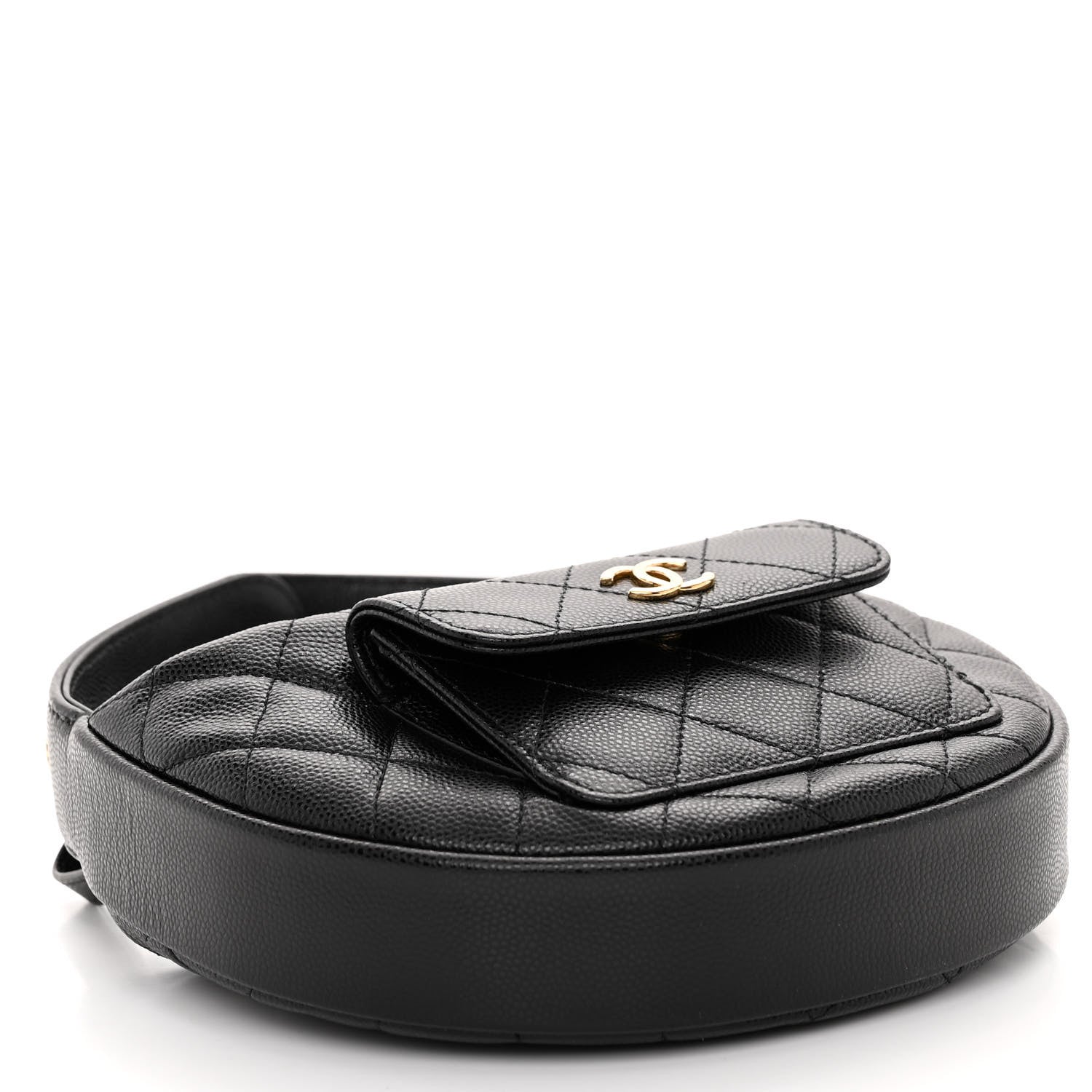 Chanel Caviar Quilted Polly Pocket Pouch Hobo Black 4 of 9