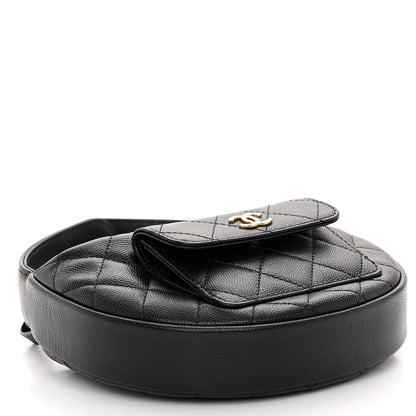 Chanel Caviar Quilted Polly Pocket Pouch Hobo Black 4 of 9
