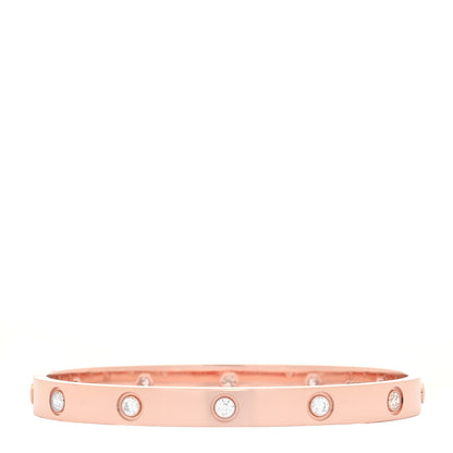 Cartier 18K Pink Gold 10 Diamond LOVE Bracelet 17 3 of 7