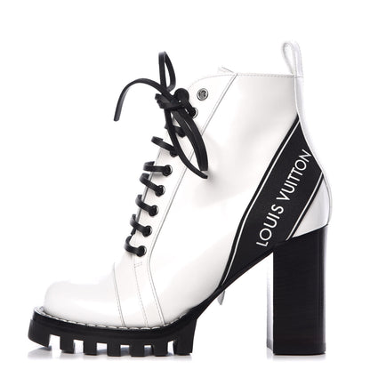 Louis Vuitton Patent Calfskin Star Trail Ankle Boots 36 White 1 of 7