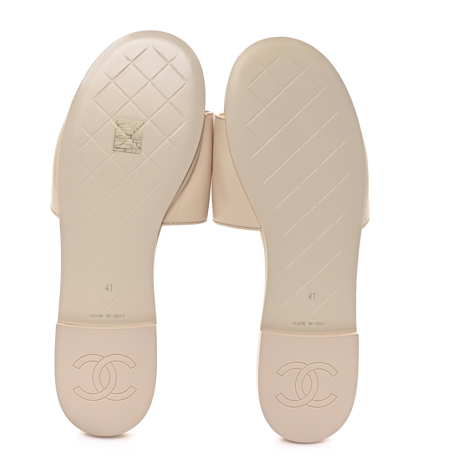 Chanel Lambskin Quilted Turnlock Flat Mules 41 Light Beige 6 of 10