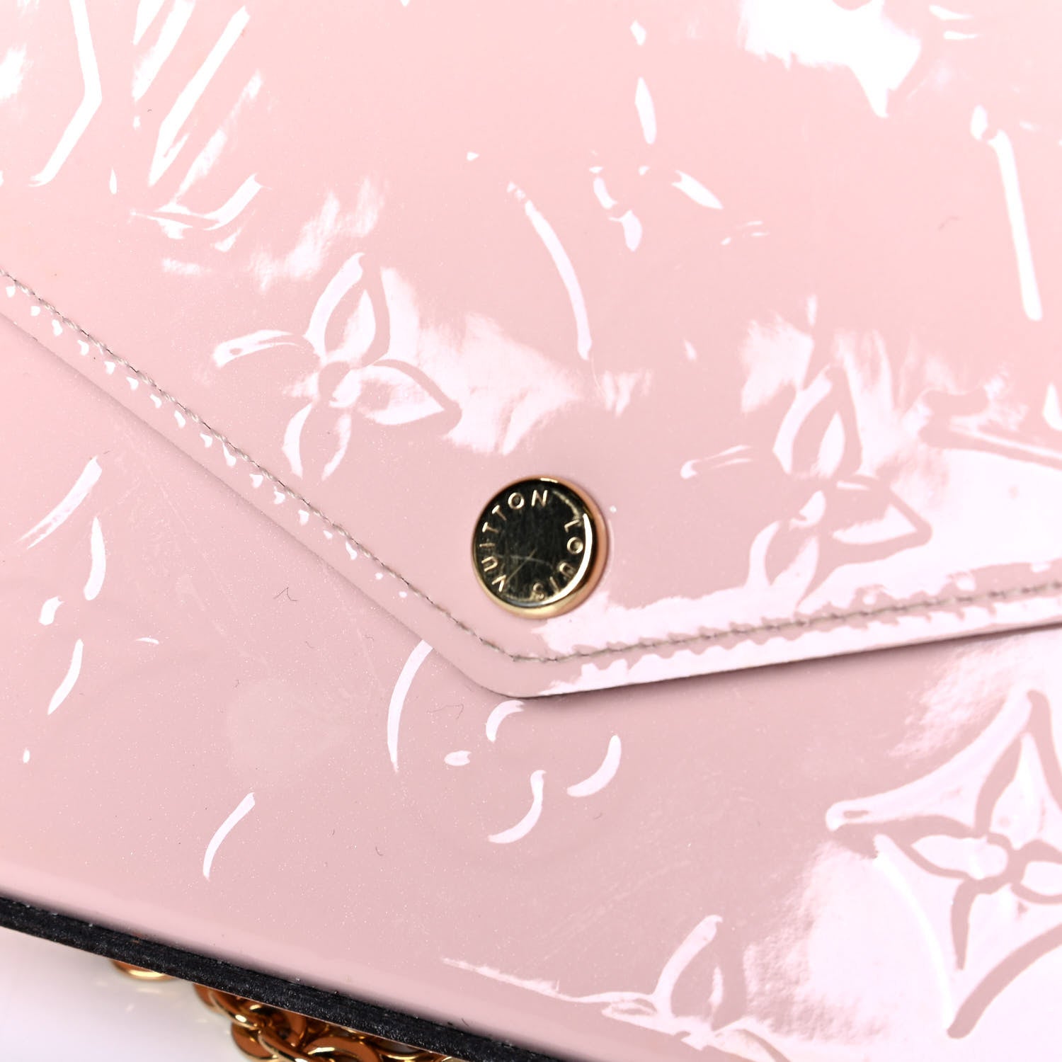 Louis Vuitton Vernis Felicie Chain Wallet Rose Ballerine 8 of 8