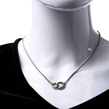 David Yurman Sterling Silver 18K Yellow Gold Belmont Pendant Necklace 2 of 7